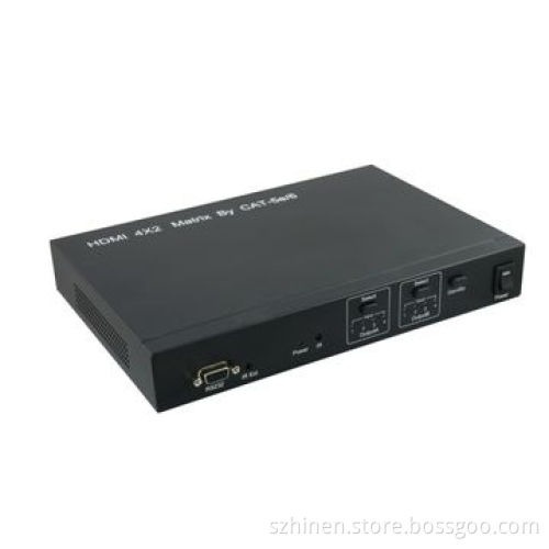 HDMI Switch-splitter, 4x2 (Matrix) by 2xCat-5e/6